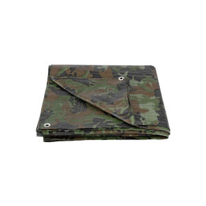 Ponyva terepmint&aacute;s PE 4 x 6m lefűzőlyukkal 80g/m2 v&iacute;z &eacute;s UV &aacute;ll&oacute; ST