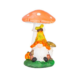 Kerti dekor ker&aacute;mia T&ouml;rpe a gomba alatt 11x12x16,5 cm ST