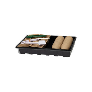 Szapor&iacute;t&oacute;l&aacute;da k&eacute;szlet 67 db-os  alj+tető+&uuml;ltető k&eacute;szlet+tőzegcser&eacute;p+jelt&aacute;bla+ceruza 37,5x23x6 cm