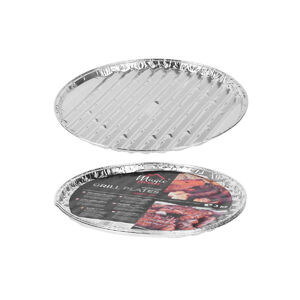 Grillt&aacute;l lapos MagicHome 33 x 1,5 cm, 3 db, k&ouml;r alak&uacute;, &aacute;tlyukaszt&oacute;, ALU