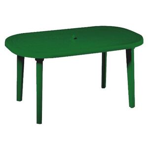 Asztal Duna 140x80x72 cm ov&aacute;lis erdőz&ouml;ld 6,7 kg