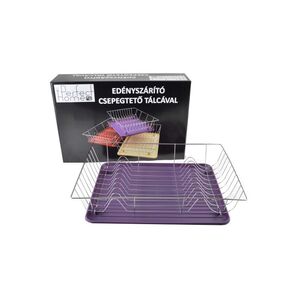 Anyaga: kr&oacute;mozott f&eacute;m, műanyag M&eacute;rete: a csepegtető r&aacute;cs 48*31,5*11 cm, a t&aacute;lca 42,5*31,5 cm