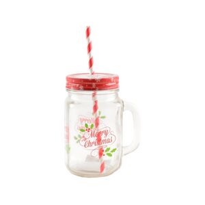 Anyaga: &uuml;veg, f&eacute;m, műanyag, gumi Tartalma: 1 db "Merry Christmas" felirat&uacute; b&ouml;gre, 1 db t&eacute;lap&oacute;s f&eacute;m fedő, 1 db sz&iacute;v&oacute;sz&aacute;l M&eacute;rete: 8*8 cm, 13,5 cm magas, 19,8 cm hossz&uacute; a sz&iacute;v&oacute;sz&aacute;l Űrtartalom: 450 ml