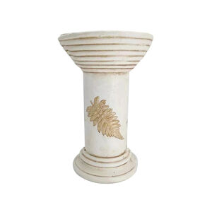 Kerti dekor&aacute;ci&oacute;, magas talapzat, kr&eacute;msz&iacute;nű, ker&aacute;mia, 25,5 x 25,5 x 41 cm