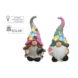 Kerti dekor t&ouml;rpe/gn&oacute;m fi&uacute;_l&aacute;ny 14,5x12,5x29,8cm LED CH