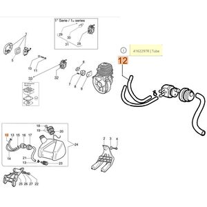 Benzincső fekete  720,722,726, Sparta 25,250 - 10 cm