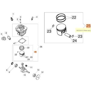Dugatty&uacute; komplett 48 mm - GS 650, GS 651