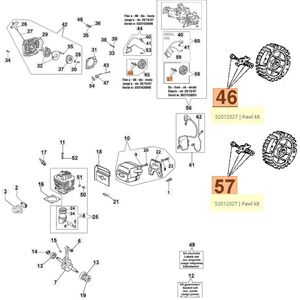 Kilincs+rug&oacute;+csavar k&eacute;szlet 956,962,965HD,985 HD,GS 630,GS 650-651-720,820
