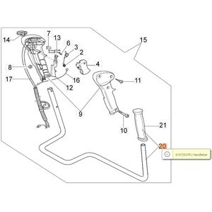 Foganty&uacute; cső korm&aacute;ny -U- alak&uacute; - 360T,380,420 - R&eacute;gi verzi&oacute; - 20mm