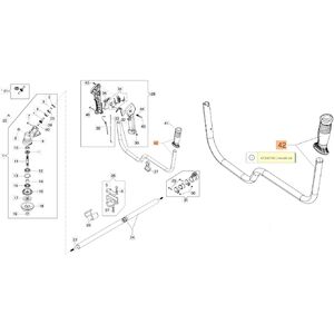 Cső korm&aacute;nycső markolattal,  Sparta 381, 441 - g&aacute;zkar n&eacute;lk&uuml;l! - AKCI&Oacute;