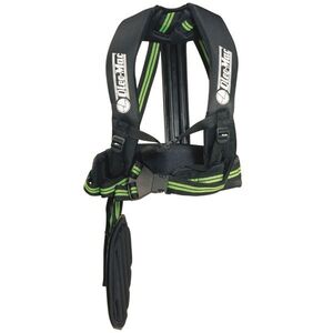 V&aacute;llheveder professzion&aacute;lis, gerincv&eacute;dős, k&eacute;t v&aacute;llas, 1 karab&iacute;nerrel, tehermentes&iacute;tő