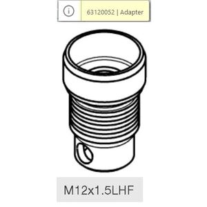 Adapter csavar, any&aacute;s M12 x 1,5 LHF - Load&Go 130mm - 63129002+63129008+63129015