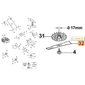Fűny&iacute;r&oacute;k&eacute;s mulcsoz&oacute;s G48 PE-TE, GE 47 TE