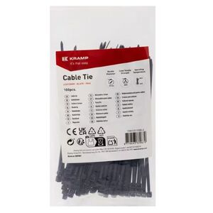 Kramp k&aacute;belk&ouml;tegelő 2.5 x 120 mm fekete 100 db